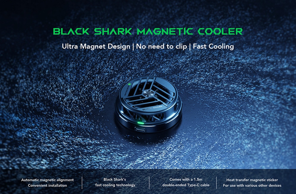 Black Original Black Shark Magnetic Cooler One Fan Phone Cooler