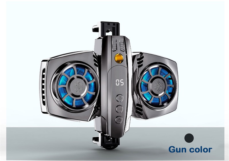 Gun Color Radiator Smartphone Dual Fans Phone Cooler