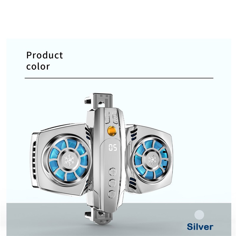 Silver Radiator Smartphone Dual Fans Phone Cooler