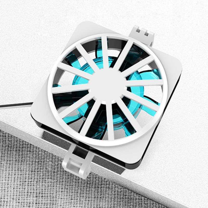White Universal Gaming Phone Cooler Portable One Fan Phone Cooler
